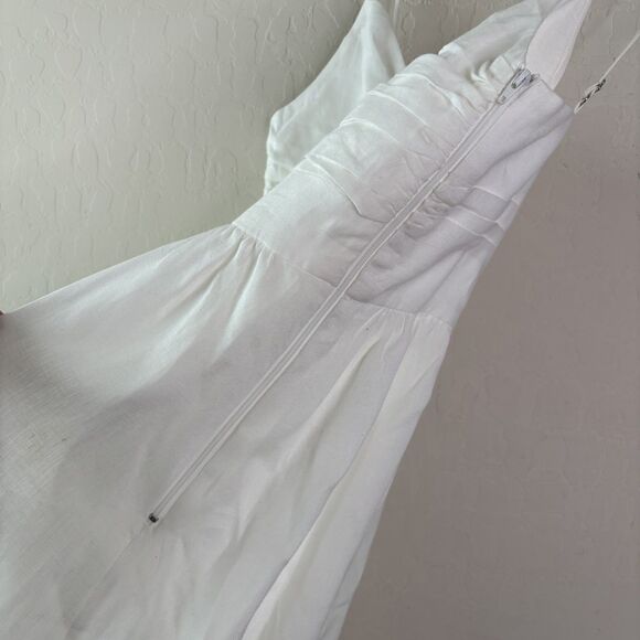 A.L.C Daniela Tie Front Linen Midi Dress - Picture 5 of 8